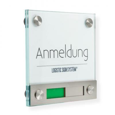 Tuerschild VITRUM B aus Glas rot gruen 130 130 mm